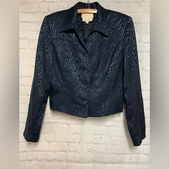 Cache Jackets & Blazers - Alberto Makali Sport x Cache Blue Black Reptile Blazer Size 10